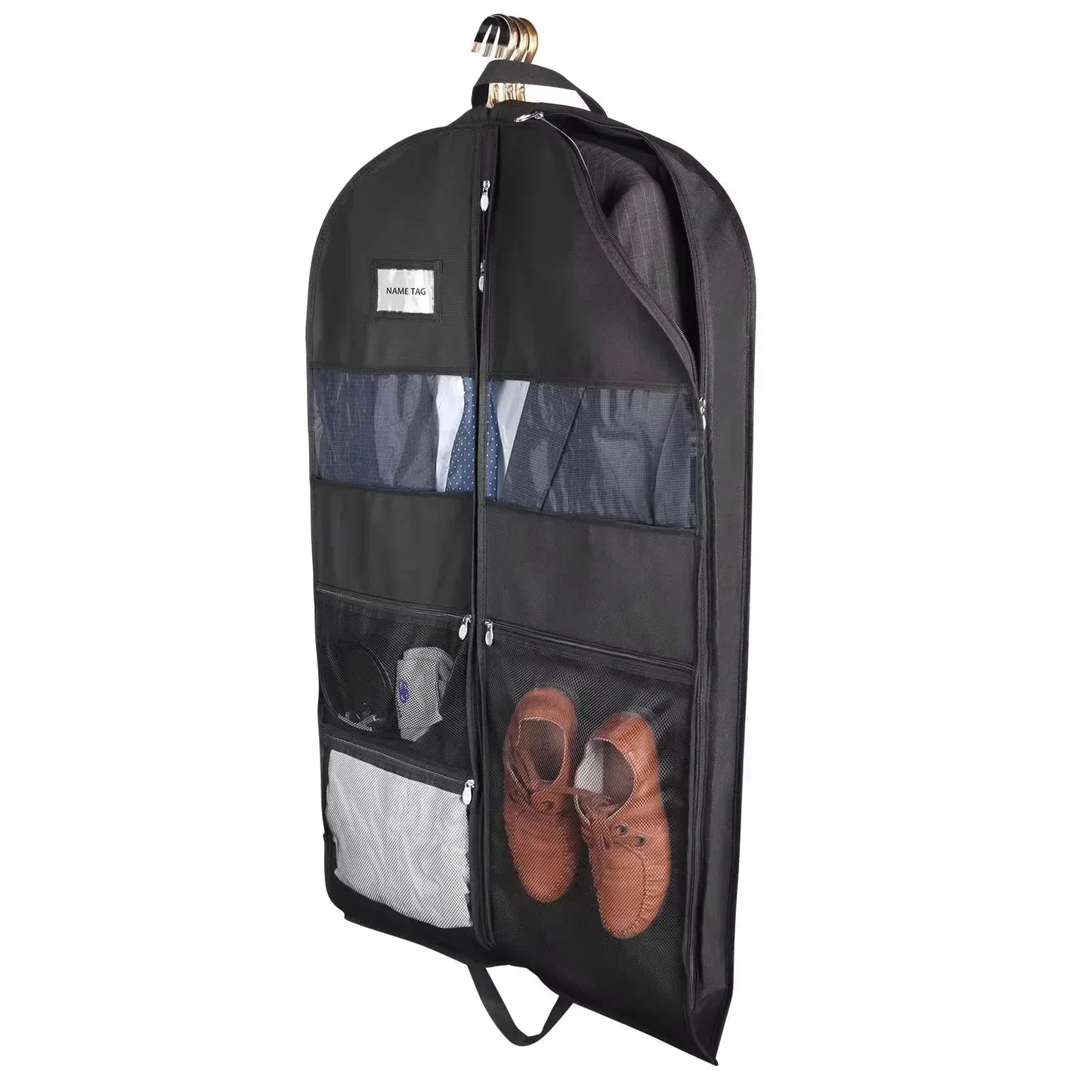Karnz | ReiseKleider Kleidersack für Reisen | Beidseitiger Reißverschluss & XXL-Taschen | Atmungsaktiv & Transparent | 43 Zoll Hängender Anzug-Organizer
