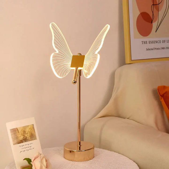Schmetterling LED Tischlampe im Retro-Design - Dekorative Schreibtischlampe für Wohnzimmer, Schlafzimmer und Büro | Karnz