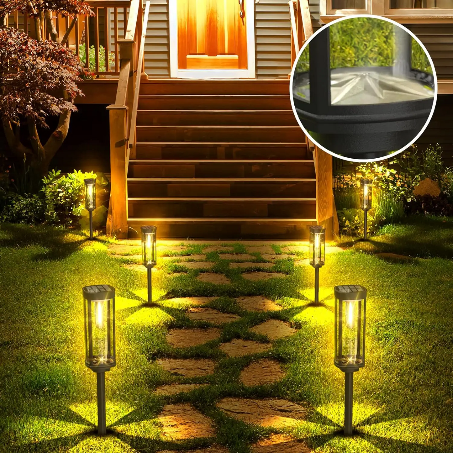 Solar-Gartenlampe mit warmem LED-Licht – Wetterfestes Aluminiumdesign | Karnz