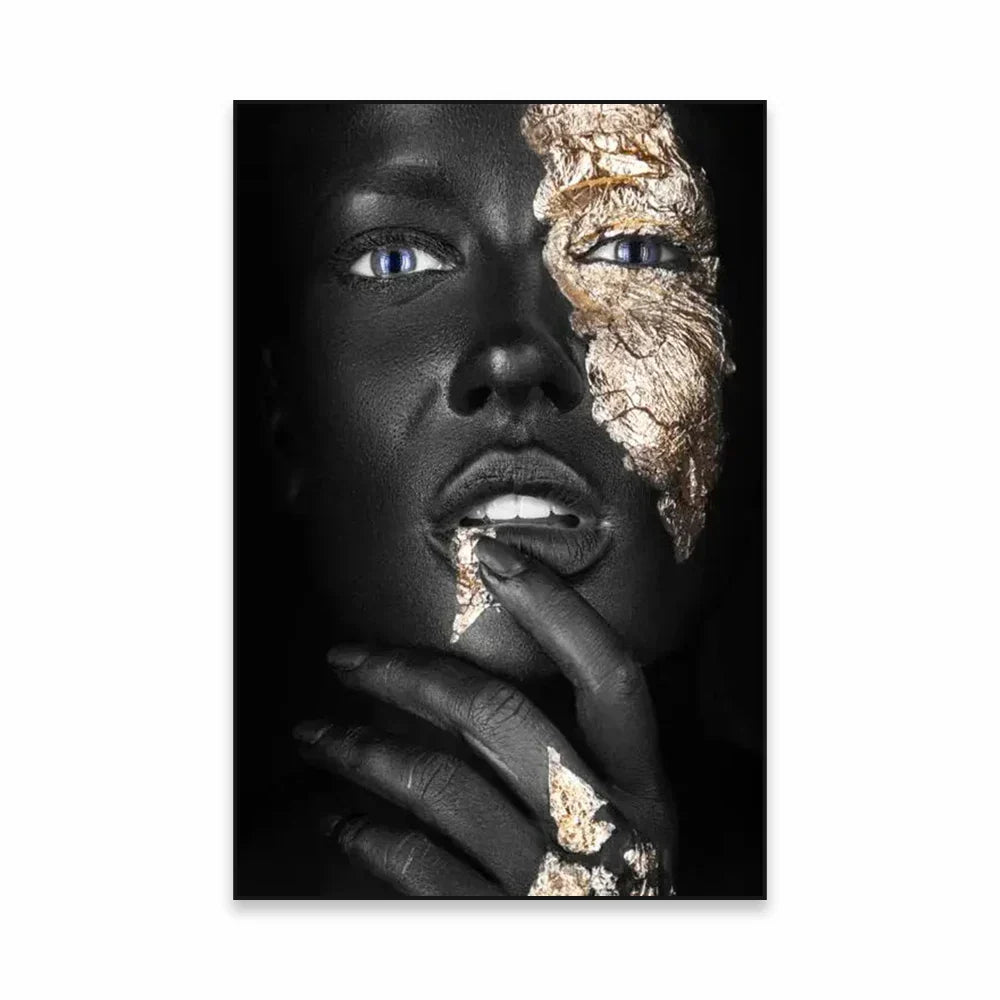 Golden Girl Fashion Wandkunst Fine Art Leinwanddrucke Moderne Abstrakte Porträtbilder Für Wohnzimmer Schlafzimmer Boutique Salon Kunstdekoration | Karnz