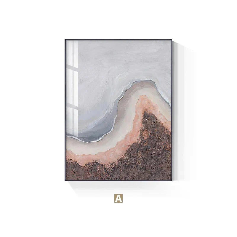 Neutrale Farbtöne Rosa Abstrakte Ozean Küstenlinie Wandkunst Feine Kunst Leinwanddrucke Minimalistische Bilder für Wohnraum Schlafzimmer Kunst Dekoration | Karnz