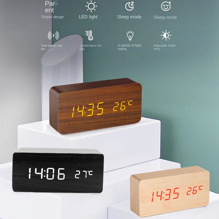 Karnz | Holz LED Smart Wecker für Schlafzimmer