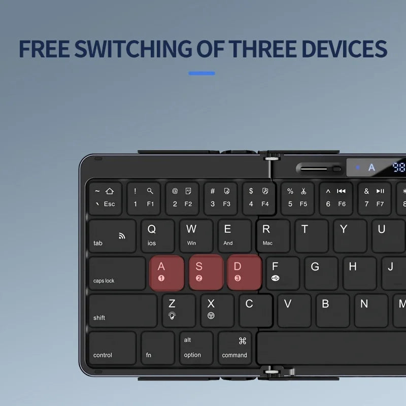 Karnz | Faltbare RGB Drahtlose Eingebautes Touchpad Hintergrundbeleuchtete Reise Tastatur