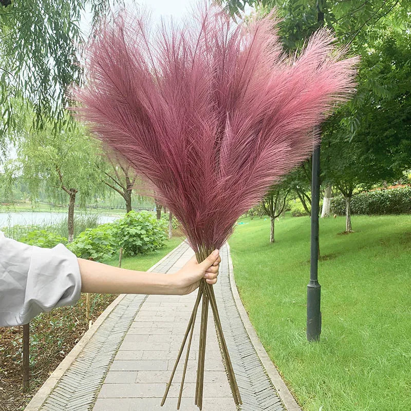 5 Stück 100 cm künstlicher Pampasgras-Trockenblumenstrauß, Dekoration für Hochzeiten, Partys, Zuhause, Zimmer, DIY-Kunstpflanzen-Dekorationszubehör