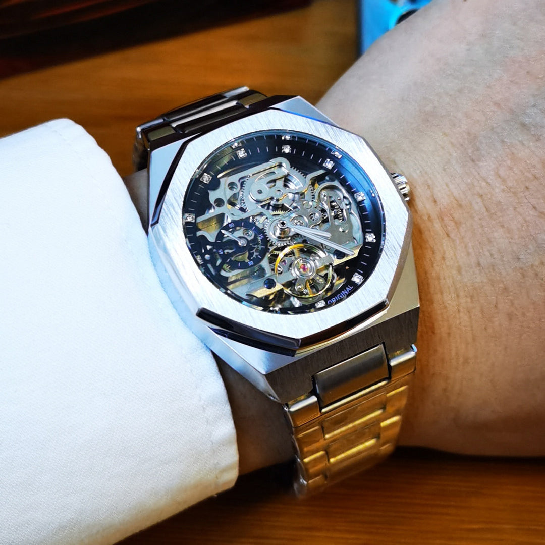 Karnz | Royale Skeleton Mechanische Herren Uhr