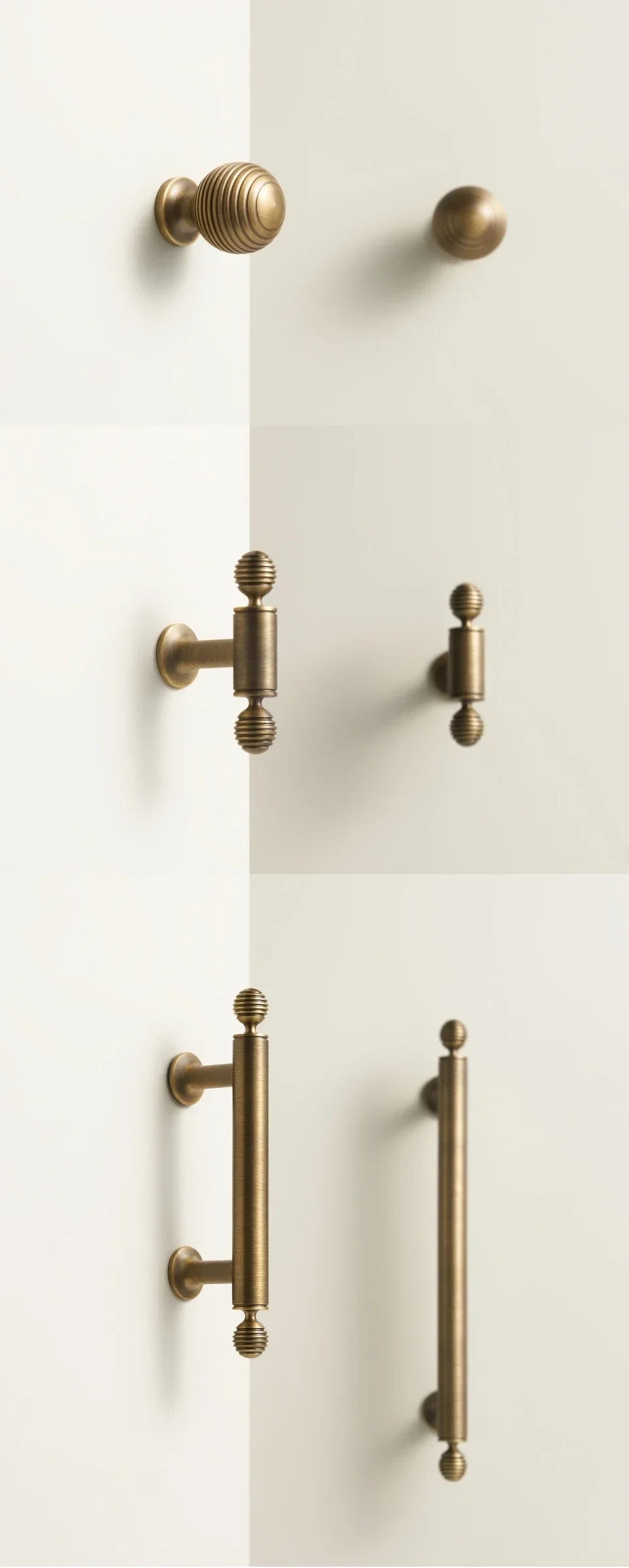 BrassElegance Massivmessing Antik T-Griff Karnz