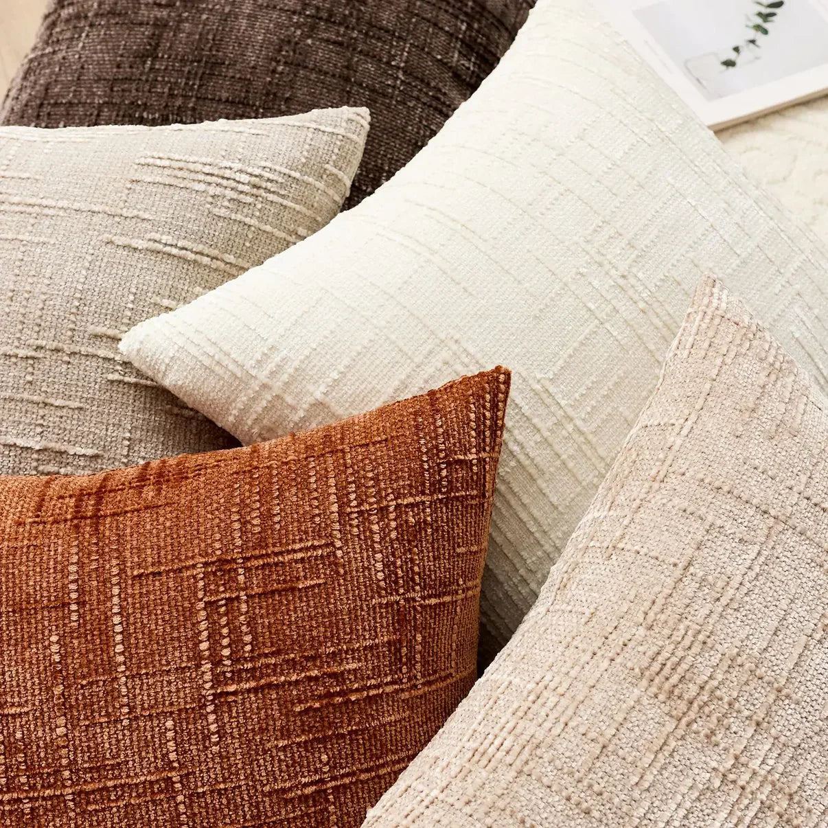 Chenille-Sofakussenhoes - Zachte, effen afwerking | Elegante Dekoration für Wohn- und Schlafzimmer