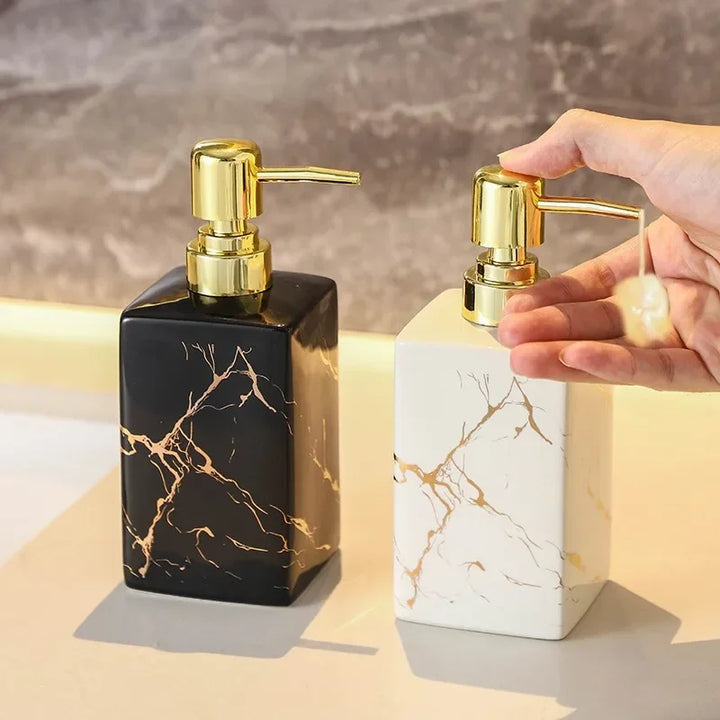 Marmor Keramik Seifen- & Shampoo-Dispenser - Modernes Design | Karnz