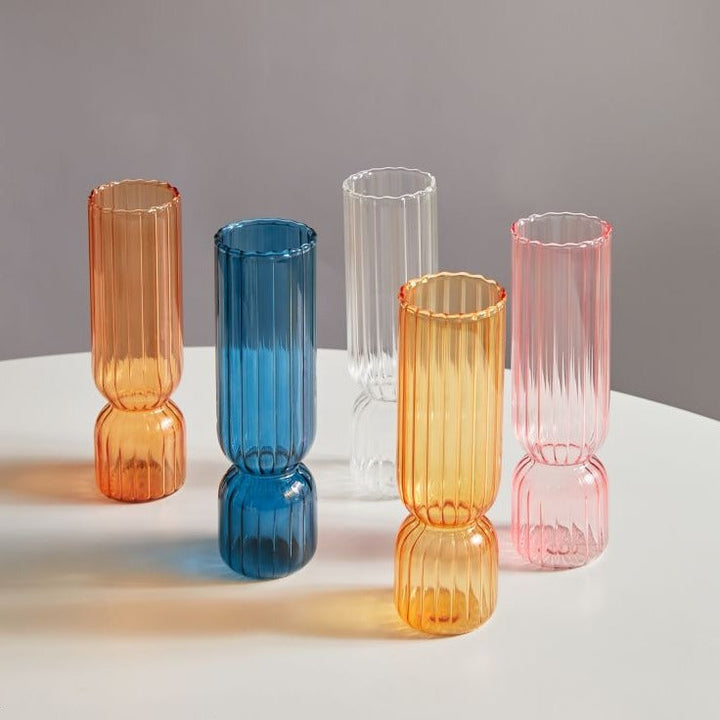 Scallop Zylinder Glas Vase | Karnz