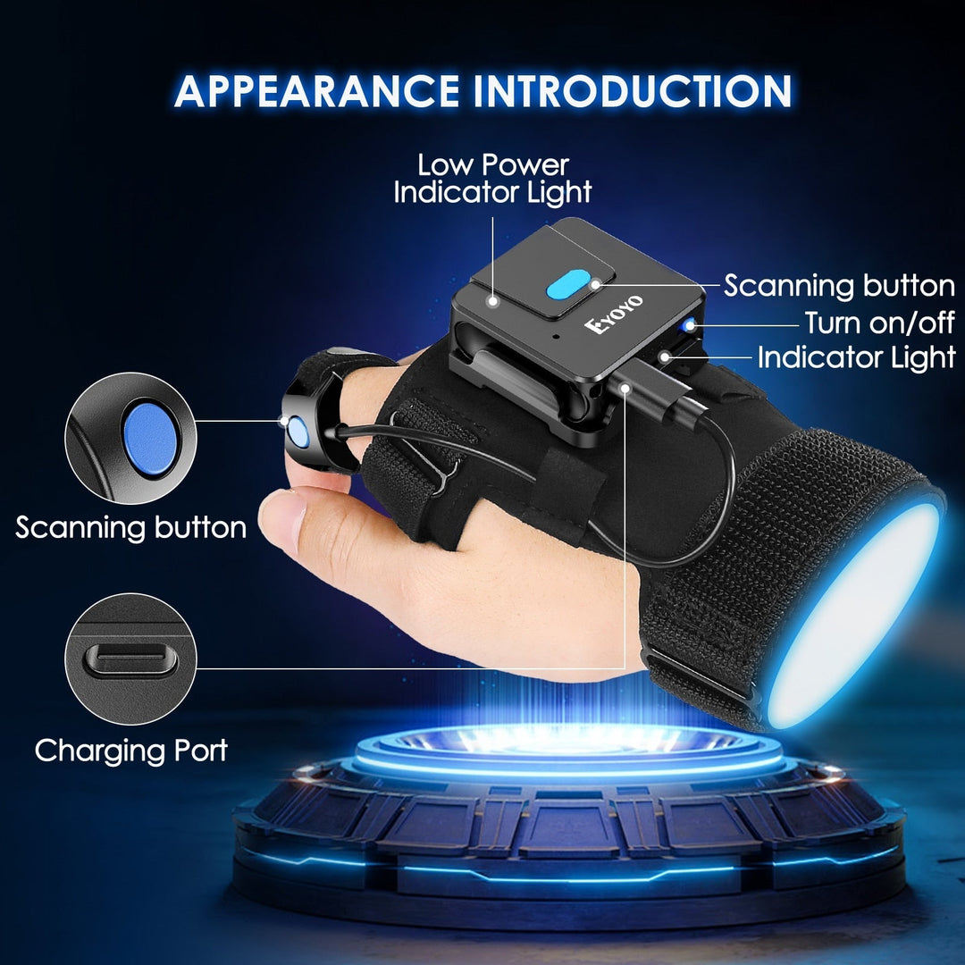 Karnz | Smart Scan Bluetooth Barcode Reader Handschuh