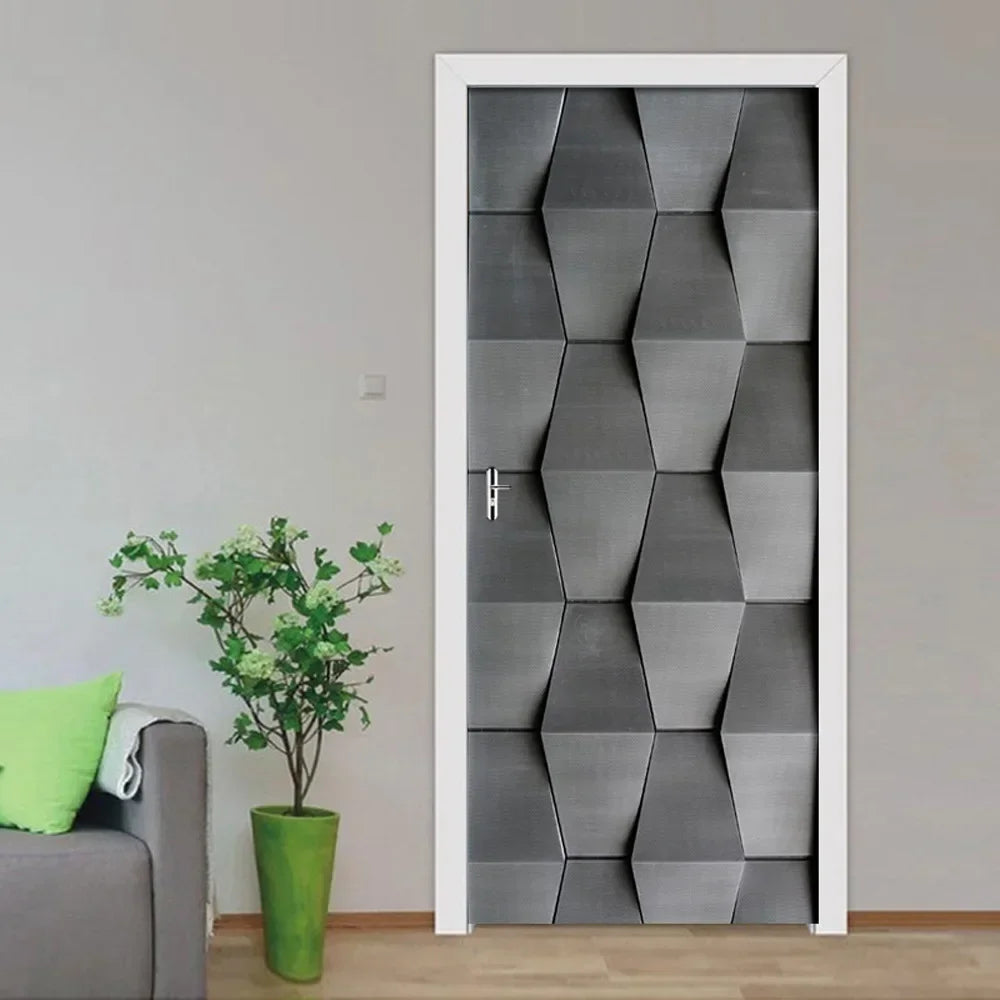 Moderne abstrakte Perlen geometrische Türaufkleber Mural abnehmbar PVC Vinyl Peel N Stick Wandkunst Mural Dekor für Innentüren Kreative DIY Wohnkultur | Karnz
