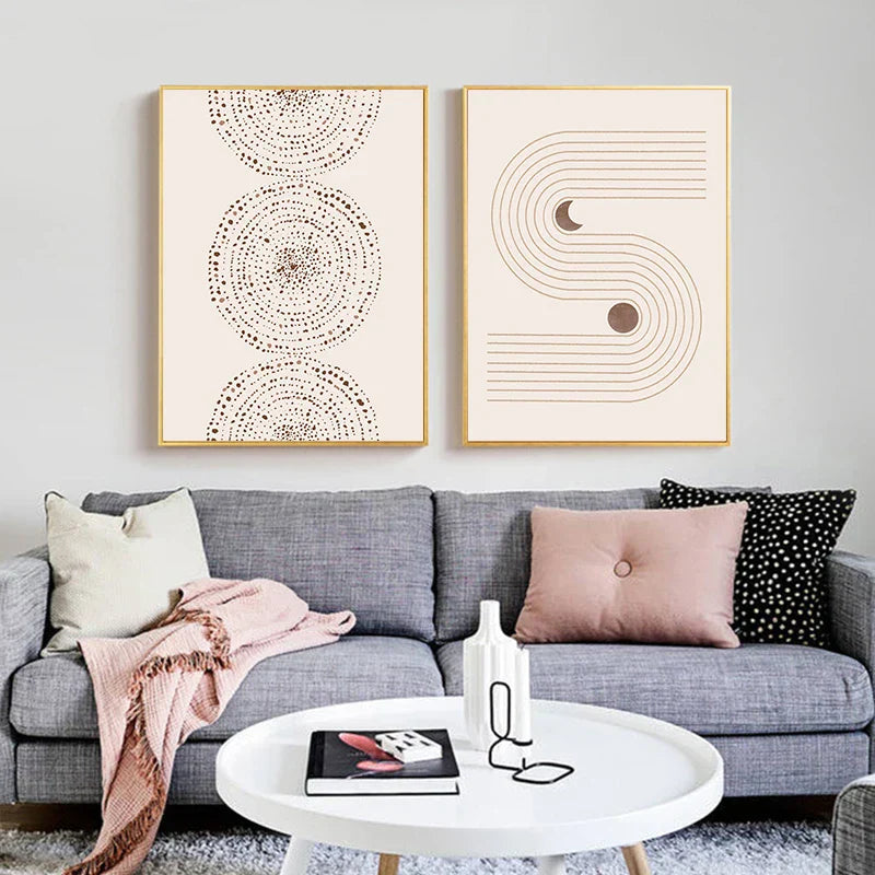 Minimalistische abstrakte himmlische Geometrie Wandkunst Fine Art Leinwanddrucke Sonne Mond Poster Bilder für Wohnzimmer Schlafzimmer Kunst Dekor | Karnz