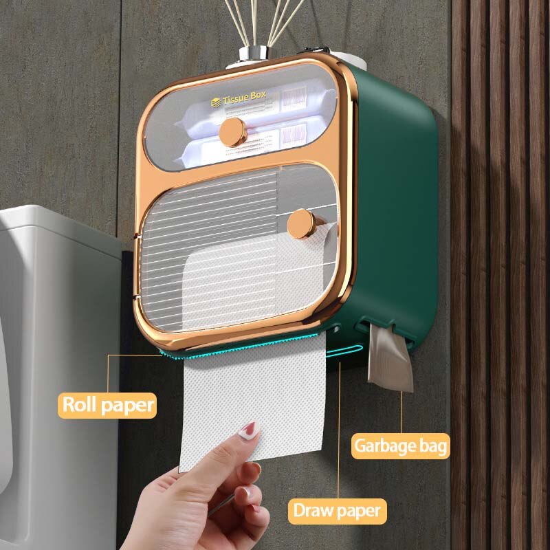 Karnz | MultiBox wandmontierte Toilettenpapier Handtuch Aufbewahrungsbox