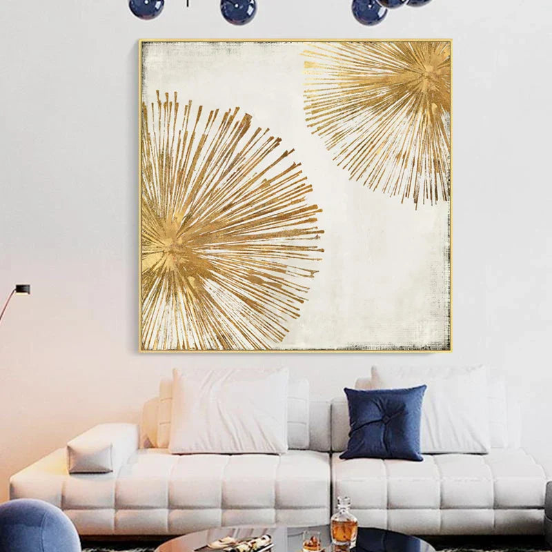 Goldene Radiale Zirkuläre Abstrakte Wandkunst Feine Kunst Leinwanddrucke Poster Bilder Für Wohnzimmer Esszimmer Schlafzimmer Kunst Dekor | Karnz