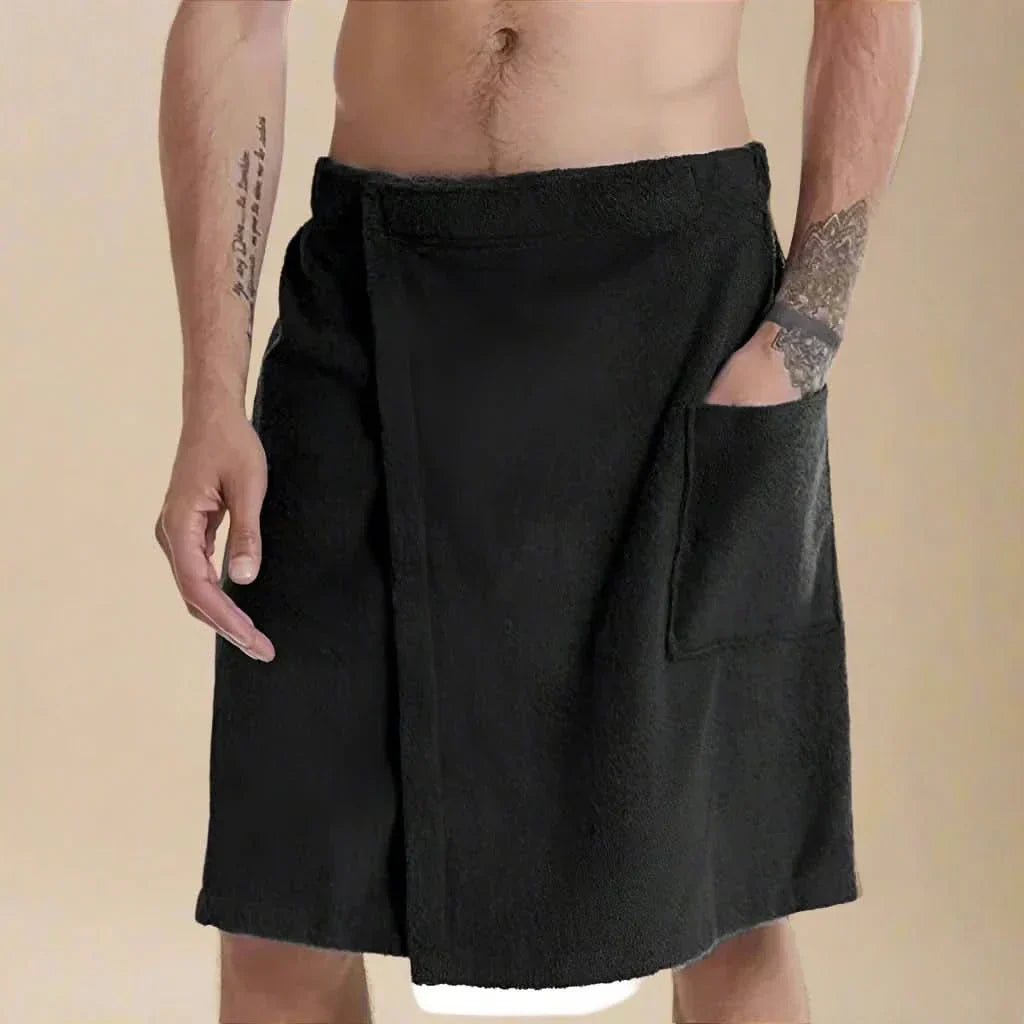Tragbarer Bademantel – Weiches und vielseitiges Badetuch mit Taschen für Sauna, Strand und Fitness