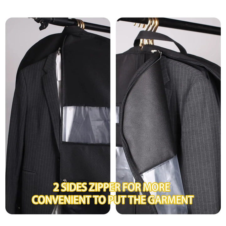 Karnz | ReiseKleider Kleidersack für Reisen | Beidseitiger Reißverschluss & XXL-Taschen | Atmungsaktiv & Transparent | 43 Zoll Hängender Anzug-Organizer