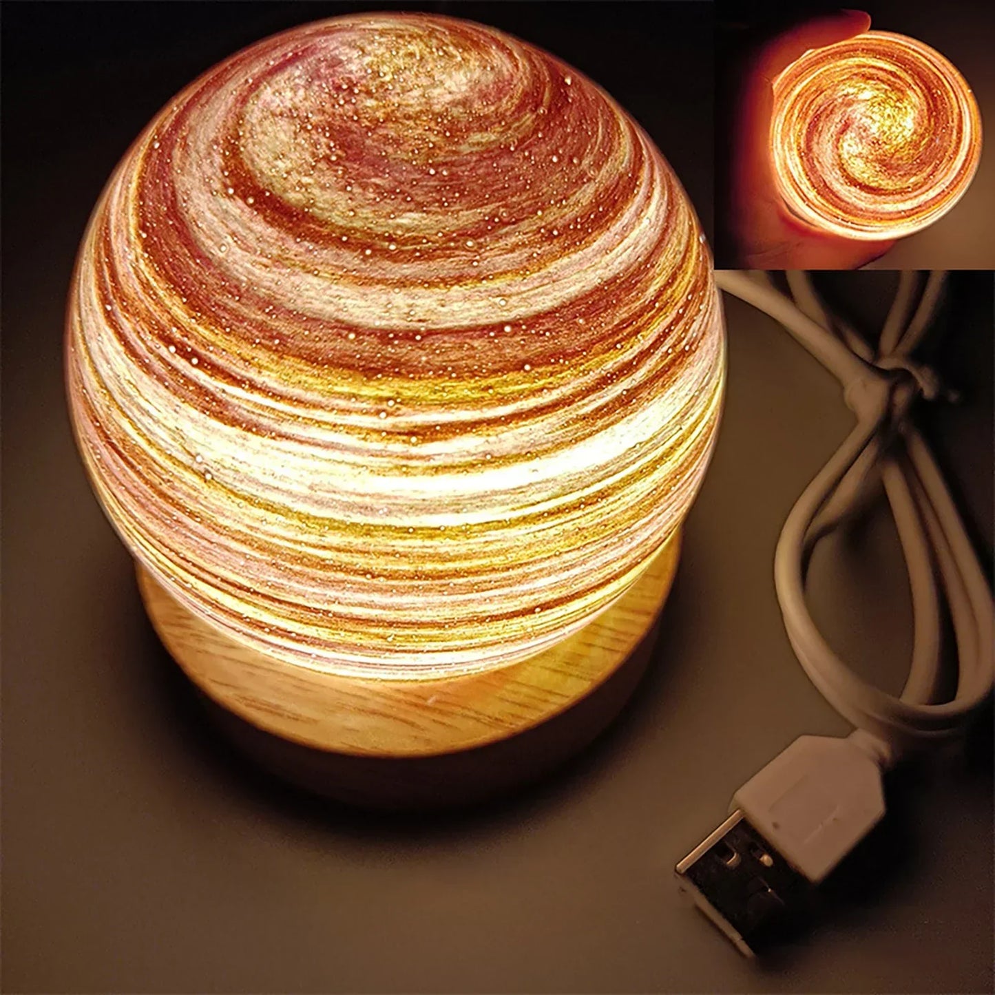 KosmosGlow - 3D Kristallplaneten Nachtlampe | Karnz