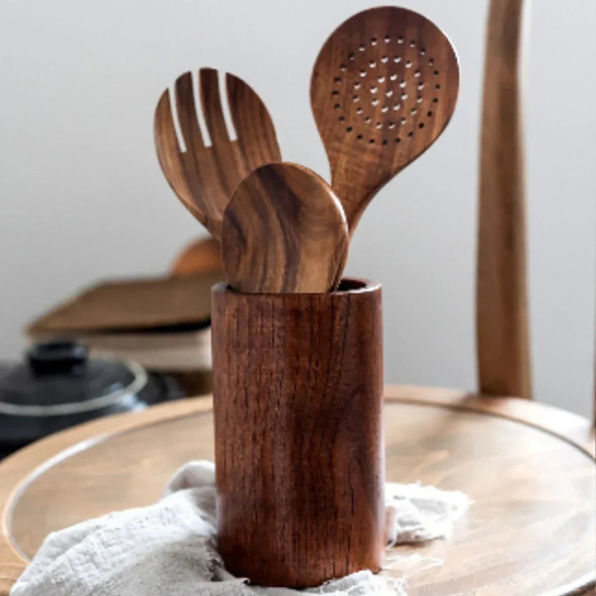 EcoWood – Luxuriöses Kochgeschirrset aus Holz mit Aufbewahrungseimer Karnz