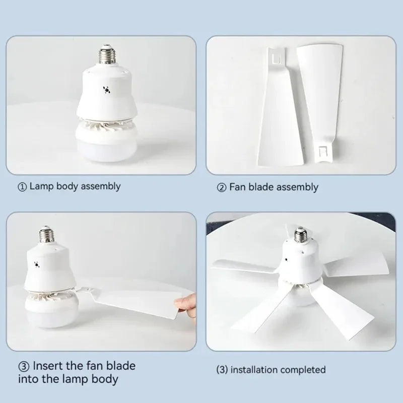 Deckenventilator LED mit Fernbedienung – Dimmbare 30W, E27-Basis, modernes smartes drahtloses Ventilatorlicht für Schlafzimmer und Wohnzimmer | Karnz