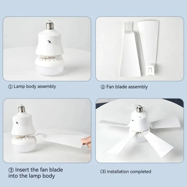 Deckenventilator LED mit Fernbedienung – Dimmbare 30W, E27-Basis, modernes smartes drahtloses Ventilatorlicht für Schlafzimmer und Wohnzimmer | Karnz
