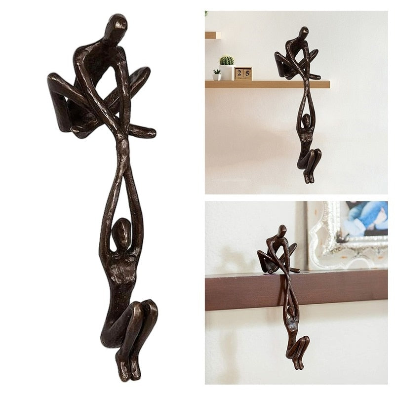 Verbindo Dekorative Figur Polystone Schwarz Moderne Skulptur 20 cm | Karnz