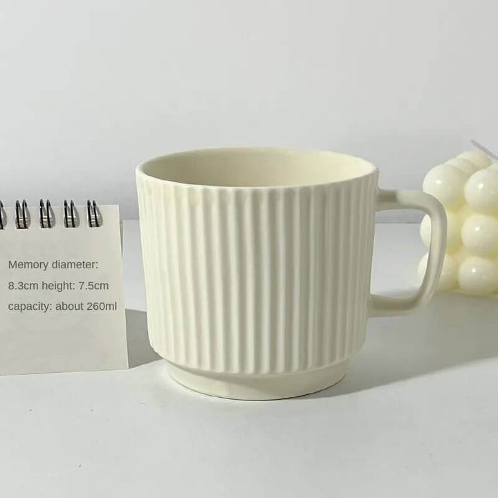 Nordisch inspiriert gerippte Keramiktasse für Kaffee- und Teeliebhaber
