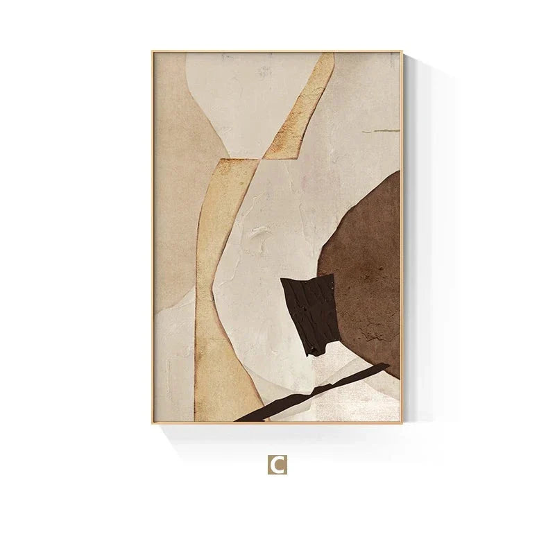Nordic Abstract Braun Beige Geometrisch Farbblock Wandkunst Feine Kunst Leinwanddrucke Neutrale Töne Bilder Für Wohnzimmer Büro Dekor | Karnz