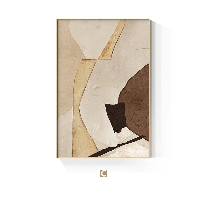Nordic Abstract Braun Beige Geometrisch Farbblock Wandkunst Feine Kunst Leinwanddrucke Neutrale Töne Bilder Für Wohnzimmer Büro Dekor | Karnz