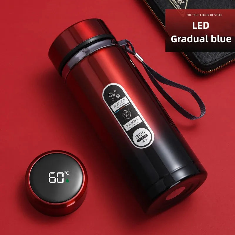 800ml-1L Edelstahl Thermoskanne – Tragbarer Vakuumflasche mit LED-Temperaturanzeige