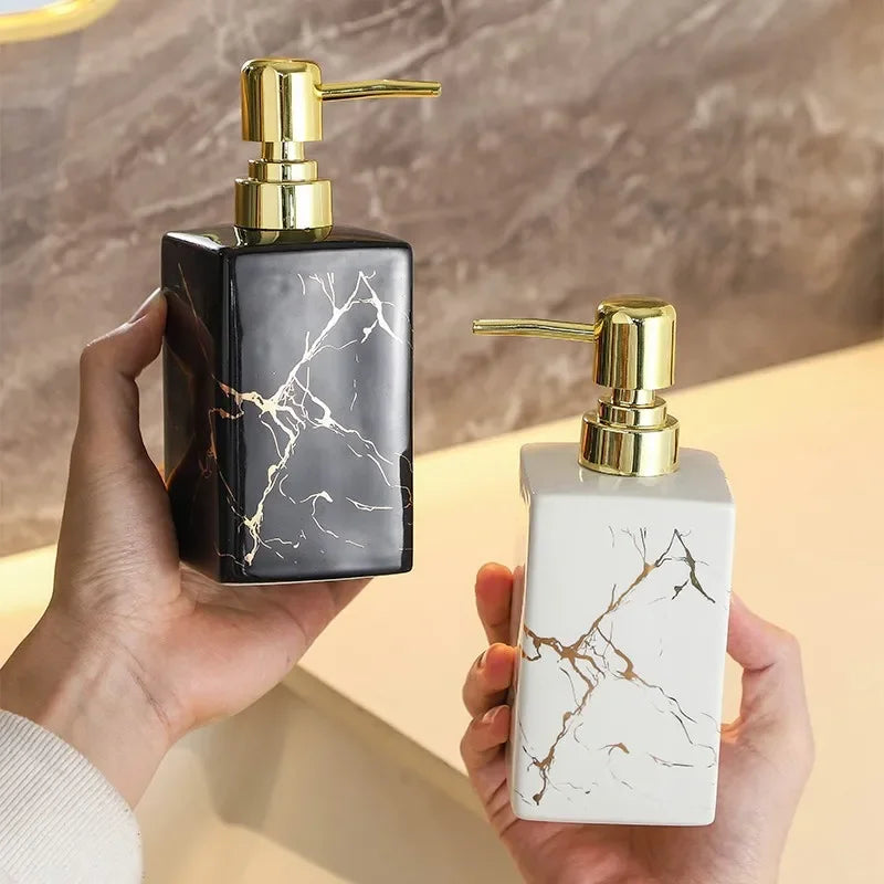 Marmor Keramik Seifen- & Shampoo-Dispenser - Modernes Design | Karnz