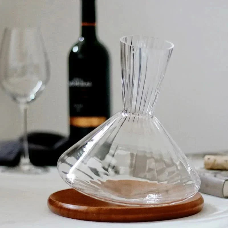 Drehbarer Weindekanter aus Kristallglas, 1 Liter