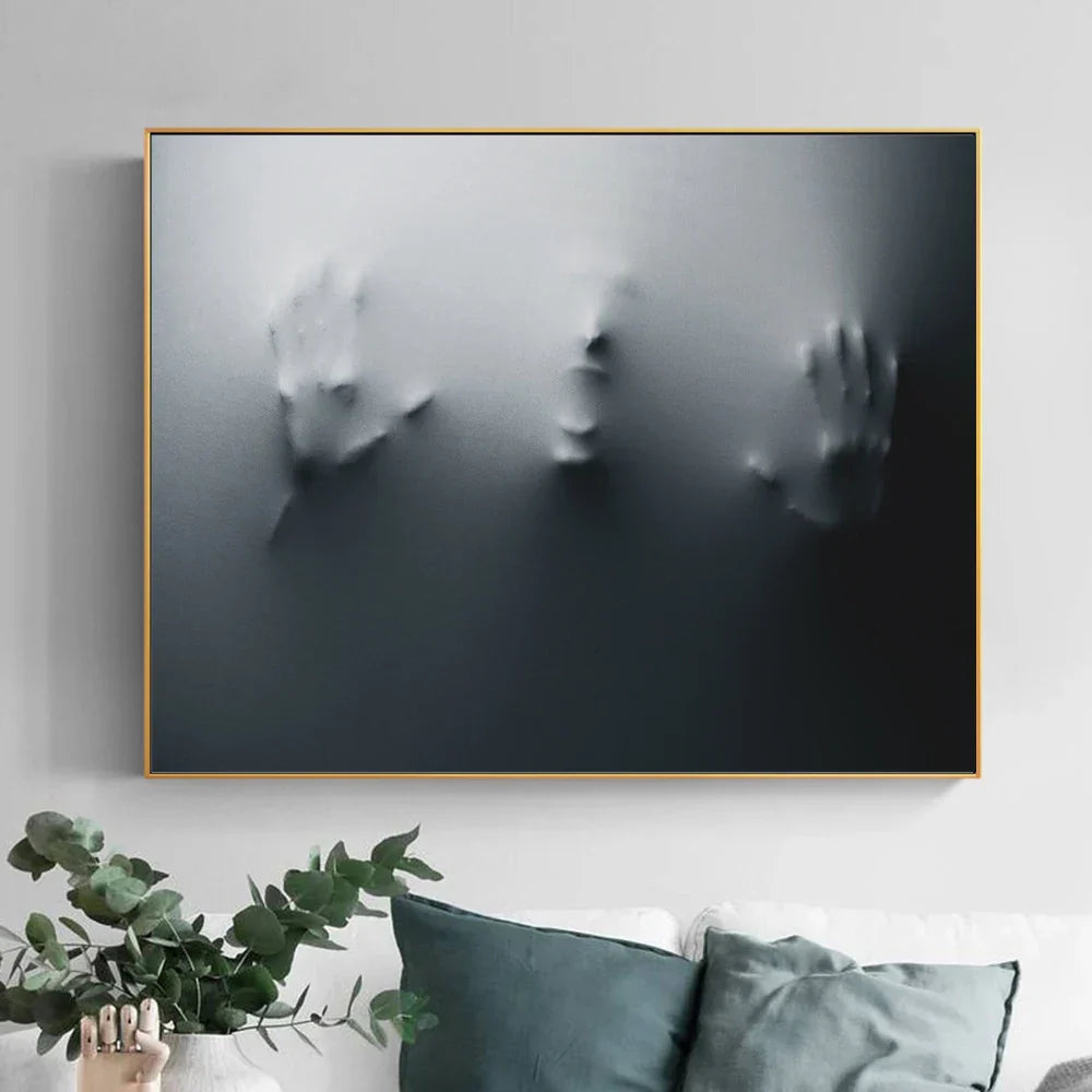 Moderne Kunst Abstrakte Gespenstische Figuren In Der Wand Leinwanddrucke Schwarz Weiß Wandkunst Poster Bilder Für Wohnzimmer Schlafzimmer Kunst Dekor | Karnz
