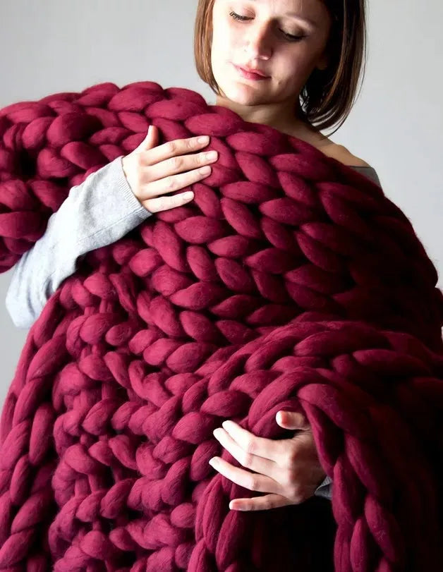 Grobstrickdecke – Kuschelige Wolldecke für jedes Zimmer – Weich und warm – Perfekt für Sofa und Bett