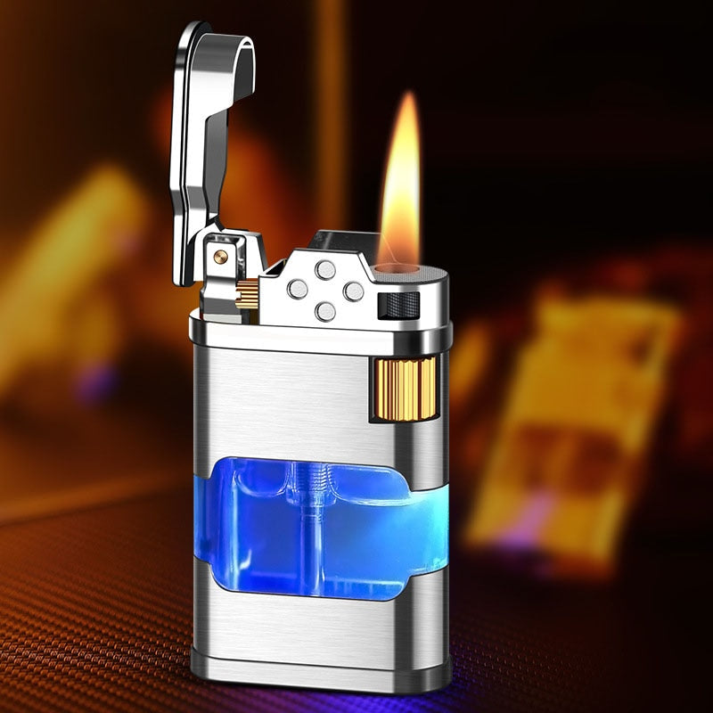 Blaues Flammen Metall Winddichter Gasfeuerzeug | Karnz