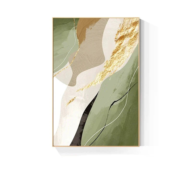 Erdige Farben Nordisch Abstrakte Geometrische Wandkunst Fein Kunst Leinwand Drucke Grün Braun Beige Orange Bilder Für Wohnzimmer Esszimmer Dekor | Karnz