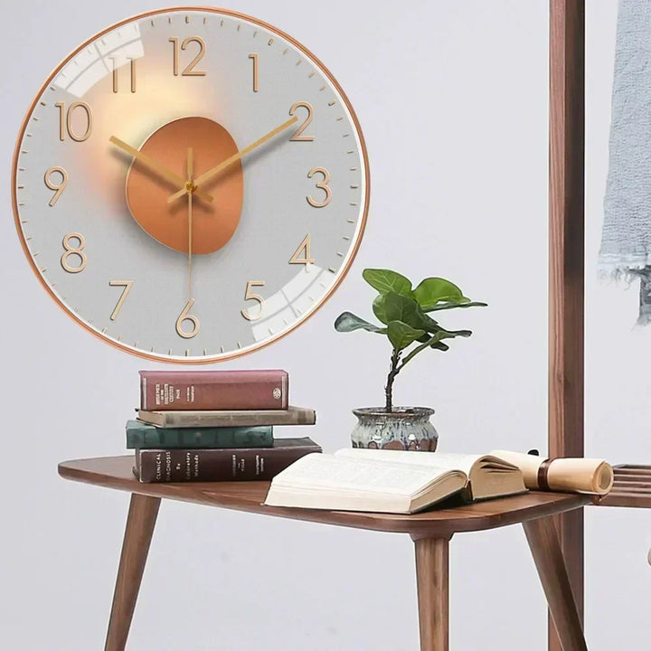 SilentTime - Digitale Wanduhr im klassischen Stil - 8 Zoll Karnz
