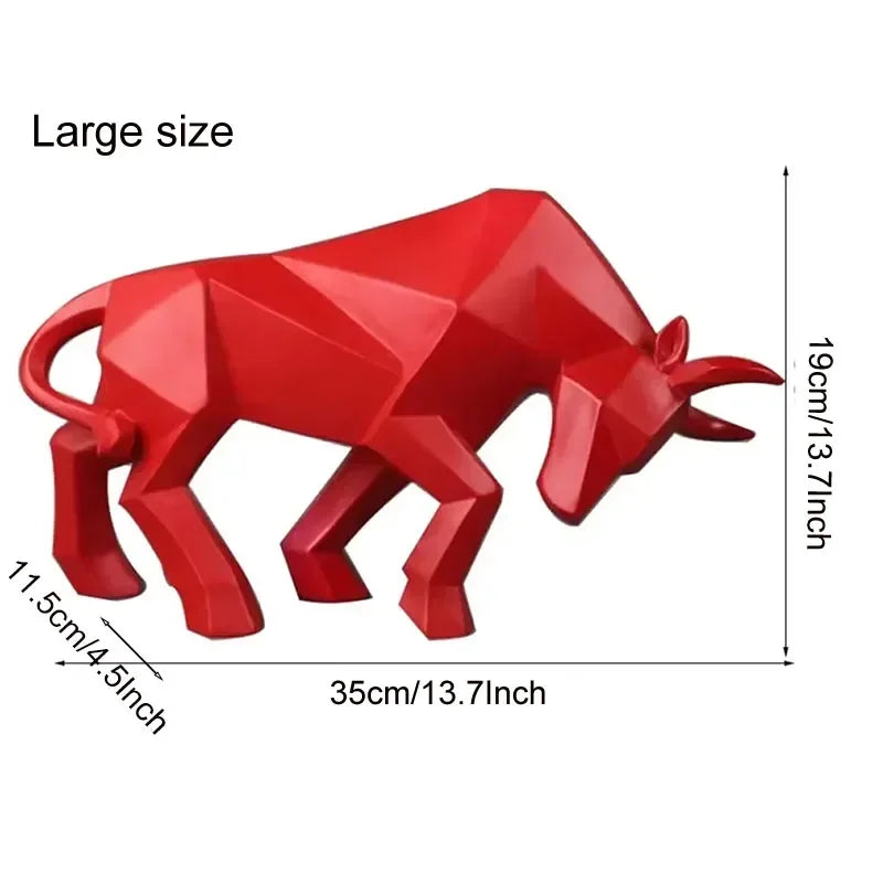Karnz | ToroArte Stier Skulptur | Nordisches Design | Harzfigur Modern | 35 cm / 26 cm