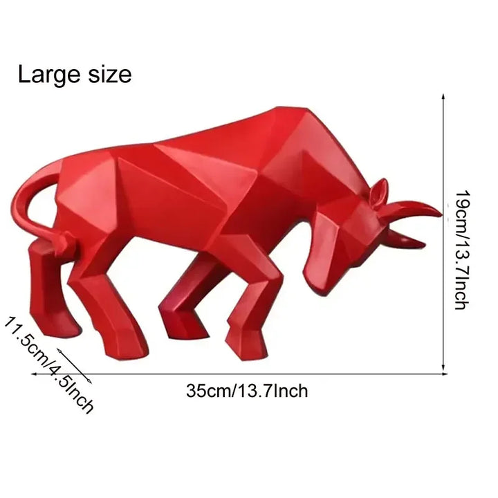 Karnz | ToroArte Stier Skulptur | Nordisches Design | Harzfigur Modern | 35 cm / 26 cm