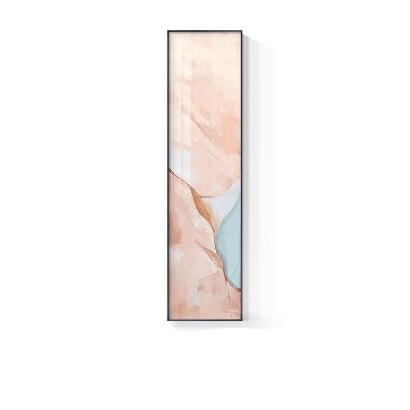 Marmor Druck Abstract Vertikale Format Wandkunst Blau Pastell Rosa Bilder Für Modernes Wohnzimmer Schlafzimmer Eingangsbereich Wanddekoration | Karnz