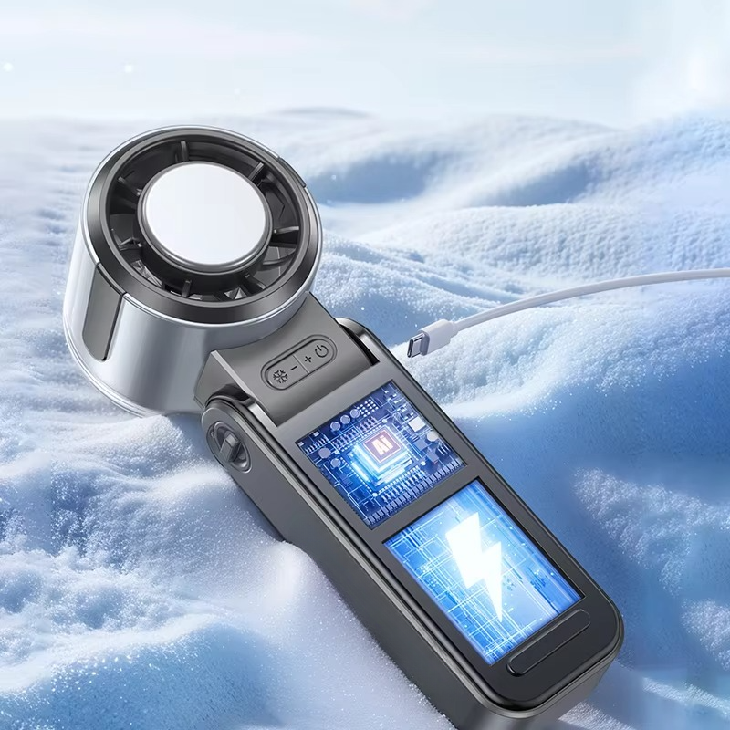 Zusammenklappbarer Turbine Handventilator mit integriertem Kühlpack | Karnz