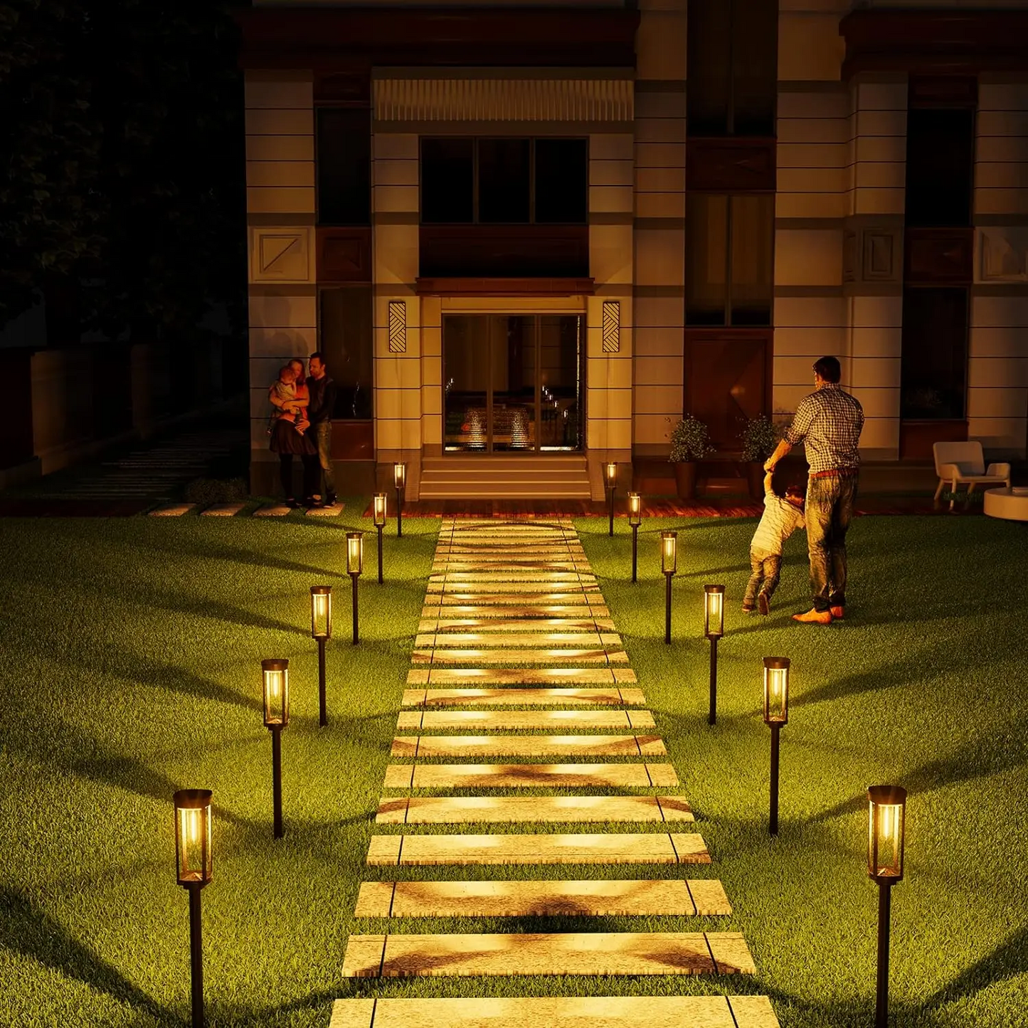 Solar-Gartenlampe mit warmem LED-Licht – Wetterfestes Aluminiumdesign | Karnz