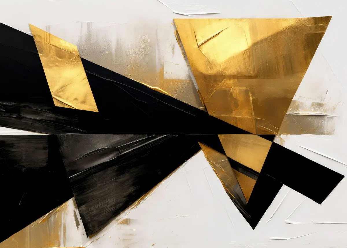Moderne Fließende Geometrie Schwarzes Goldenes Abstraktes Wandkunst Feine Kunst Leinwanddrucke Bilder Für Wohnzimmer Esszimmer Home Office Dekor | Karnz