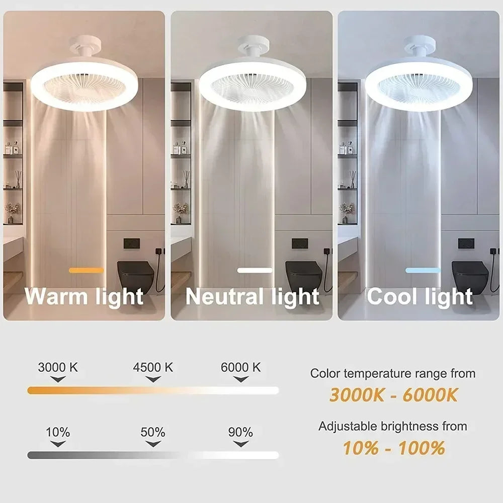 Upgrade Ihr Wohnraum mit dem Smart Remote Control Deckenventilator - LED-Beleuchtung und E27 Converter Basis inklusive für ultimativen Komfort | Karnz