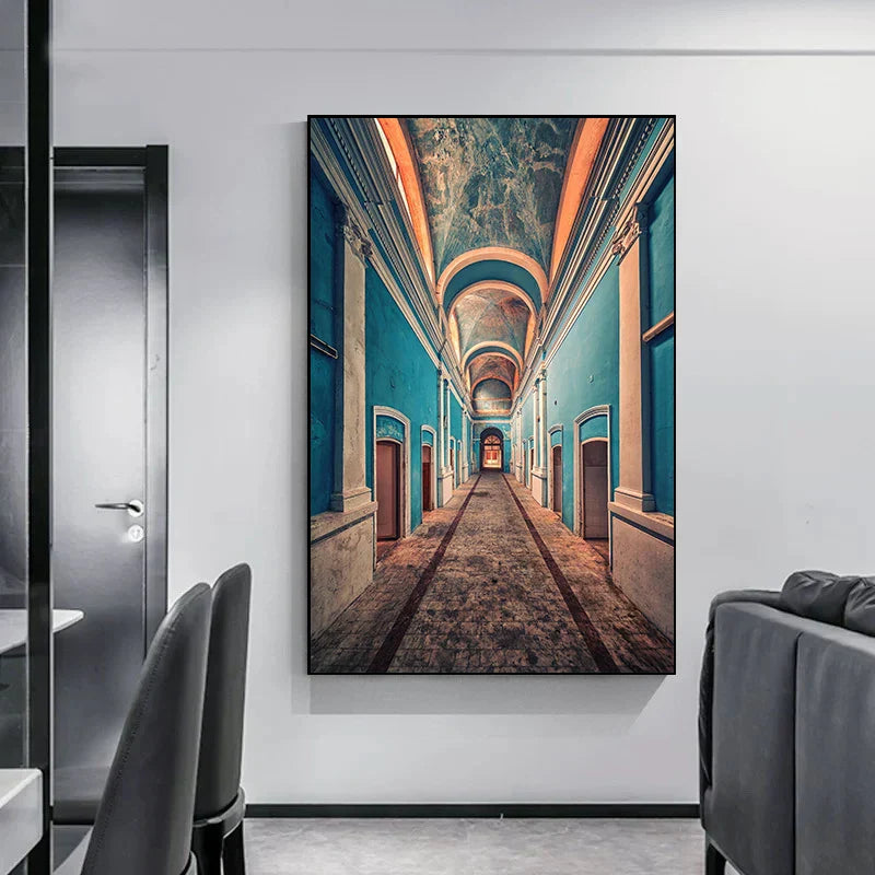 Minimalistische abstrakte architektonische Wandkunst feine Kunstleinwand Drucke Poster Bilder für moderne Apartment Wohnzimmer Büro Dekor | Karnz
