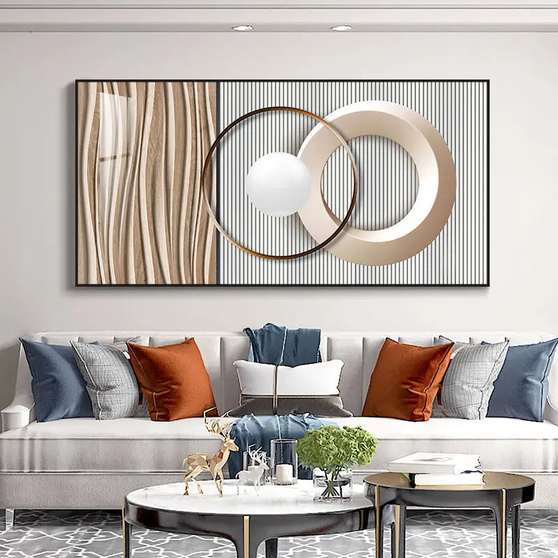 Moderne Ästhetik Abstrakte Sonne & Mond Wandkunst Feine Kunst Leinwanddrucke Bilder für luxuriöses Loft Wohnzimmer Esszimmer Lifestyle Kunst Dekor | Karnz