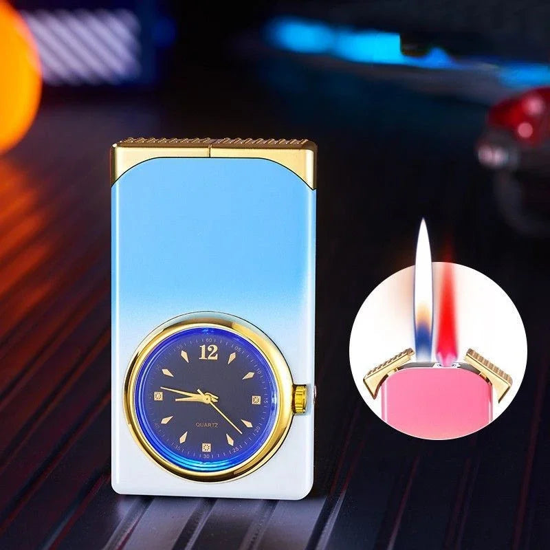 Kreative Dual Fire Farbverlauf Feuerzeug Uhr | Karnz