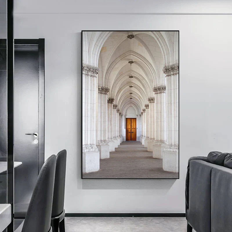 Minimalistische abstrakte architektonische Wandkunst feine Kunstleinwand Drucke Poster Bilder für moderne Apartment Wohnzimmer Büro Dekor | Karnz