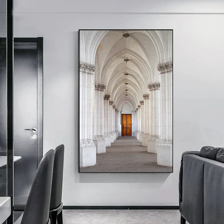 Minimalistische abstrakte architektonische Wandkunst feine Kunstleinwand Drucke Poster Bilder für moderne Apartment Wohnzimmer Büro Dekor | Karnz