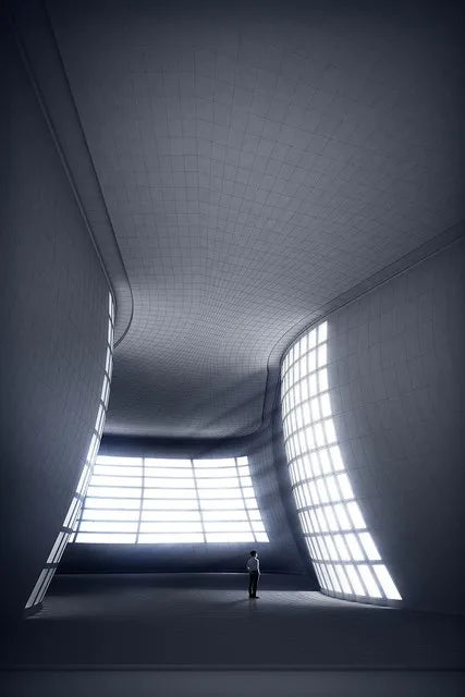 Moderne geometrische architektonische Landschaften Wandkunst Fine Art Leinwanddrucke Bilder für Studio, Home Office, Eingangsbereich Inspirierende Kunstdeko | Karnz
