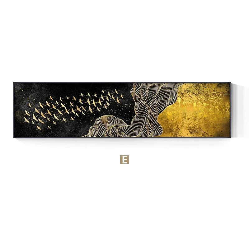 Glückverheißende abstrakte leichte Luxus farbenfrohe Breitformat Wandkunst Fein Kunst Leinwand Drucke Bilder für über dem Sofa Kunst für über dem Bett
